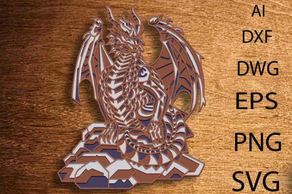 Dragon Multilayer Svg/3D Dragon Mandala