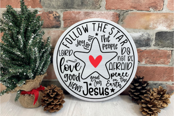 Christmas Round Wood Sign Svg, Cut File