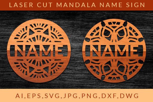 Laser Cut Mandala Name Sign Wall Art SVG