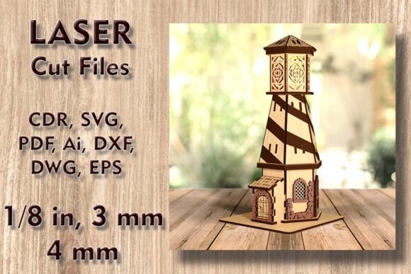 Lighthouse Laser Cut Files Candle Holder