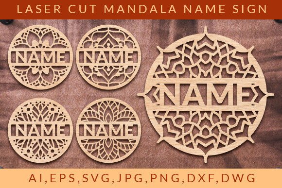 Laser Cut Mandala Name Sign Wall Art SVG