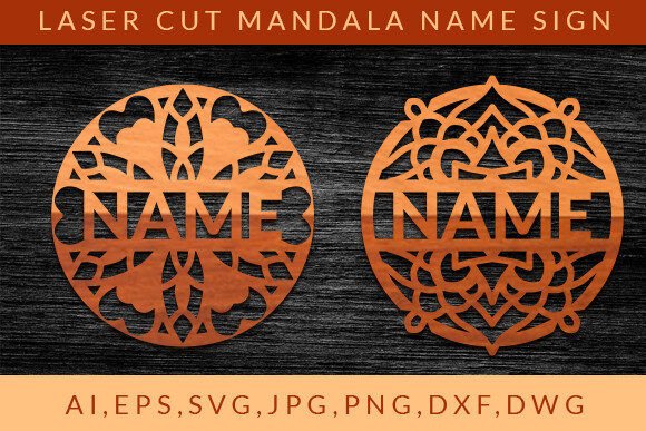Laser Cut Mandala Name Sign Wall Art SVG