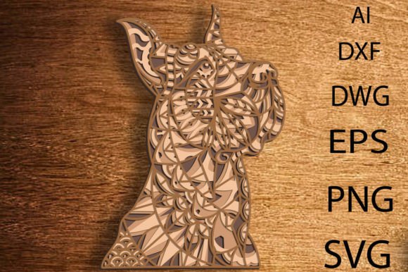 Great Dane Dog Multilayer Svg/Zentangle