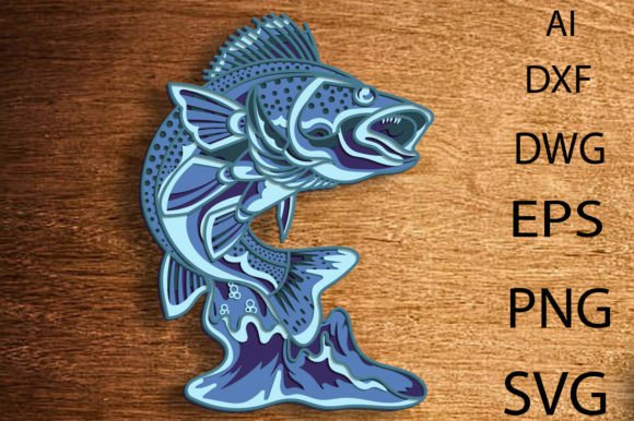 3D Fish Multilayer Svg/Cut File Mandala