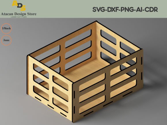 Wood Box Crate Lightburn Glowforge Files