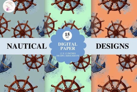 Digital Paper Bundle-Nautical Theme
