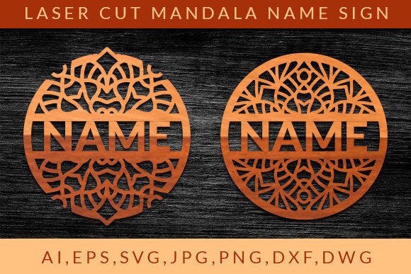 Laser Cut Mandala Name Sign Wall Art SVG