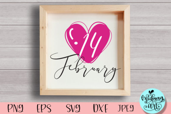 14 February Wood Sign Svg