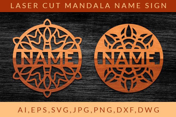 Laser Cut Mandala Name Sign Wall Art SVG