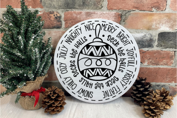 Christmas Round Wood Sign Svg, Cut File
