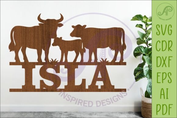 Cow Family Name Sign, Farm Lovers SVG