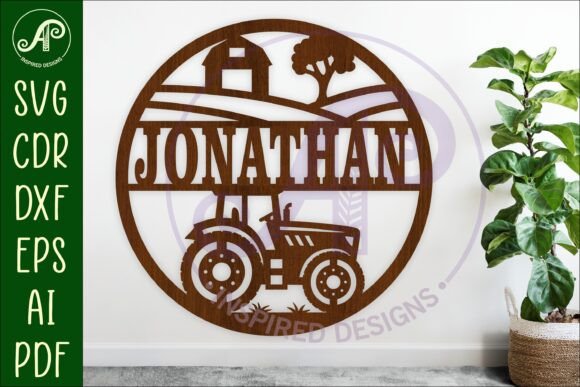 Tractor Farm Name Sign Svg Laser