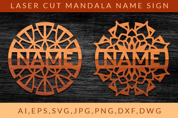 Laser Cut Mandala Name Sign Wall Art SVG