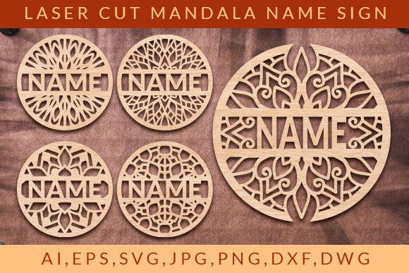 Laser Cut Mandala Name Sign Wall Art SVG