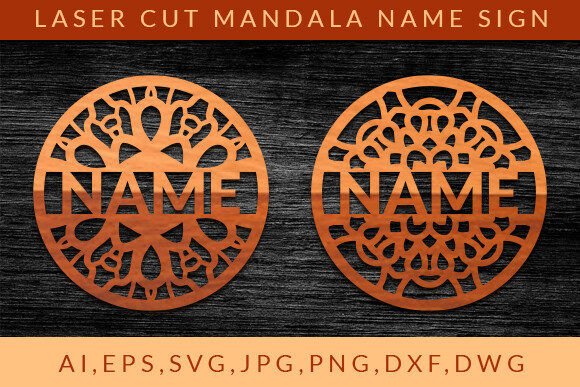 Laser Cut Mandala Name Sign Wall Art SVG
