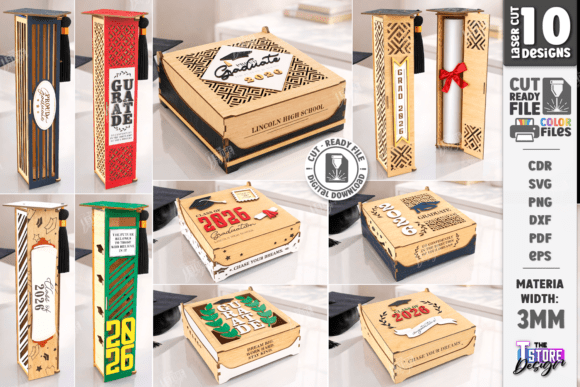 Graduation Photo Memory Boxes Bundle CNC
