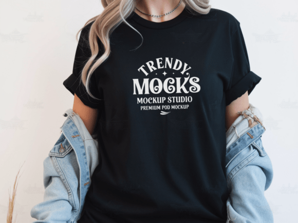 Comfort Colors C1717 Black Tshirt Mockup