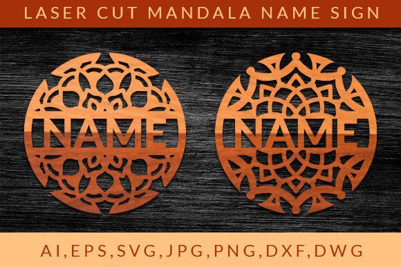 Laser Cut Mandala Name Sign Wall Art SVG