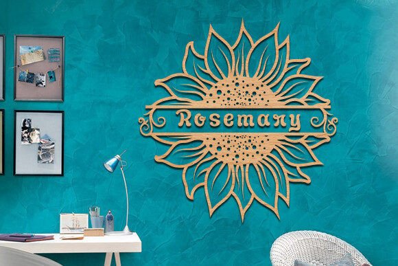 Sunflower Name Sign Wall Art Laser Cut